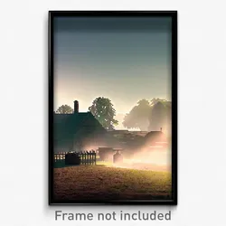 Pixel Art Poster - Smoggy Farmstead (8 Bit Psychedelic Trippy Video Game Print)