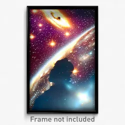 Pixel Art Poster - Natural Galaxy Battle (8 Bit Psychedelic Video Game Print)