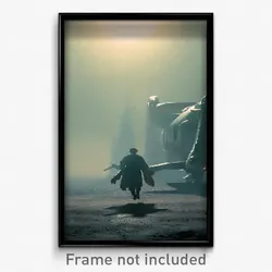 Pixel Art Poster - Haunting Landing (8 Bit Psychedelic Trippy Video Game Print)