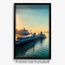 Pixel Art Poster - Gigantic Ferry (8 Bit Psychedelic Trippy Video Game Print)