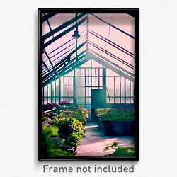 Pixel Art Poster - Droopy Greenhouse (8 Bit Psychedelic Trippy Video Game Print)