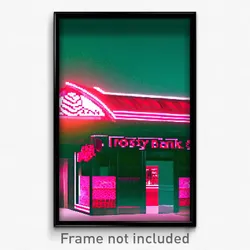 Pixel Art Poster - Rosy Bank (8 Bit Psychedelic Trippy Weird Video Game Print)
