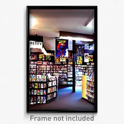 Pixel Art Poster - Brisk Comic Book Store (8 Bit Psychedelic Video Game Print)