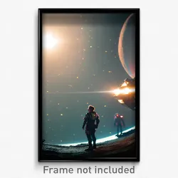 Pixel Art Poster - Awesome Outer Space (8 Bit Psychedelic Video Game Print)
