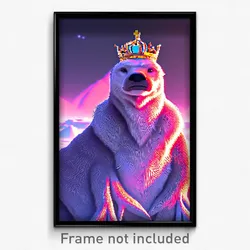 Pixel Art Poster - Arctic Crown (8 Bit Psychedelic Trippy Video Game Print)