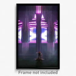 Pixel Art Poster - Watery Nave (8 Bit Psychedelic Trippy Weird Video Game Print)