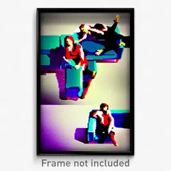Pixel Art Poster - Different Couch (8 Bit Psychedelic Trippy Video Game Print)