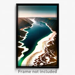 Pixel Art Poster - Spectacular Inlet (8 Bit Psychedelic Trippy Video Game Print)