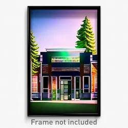 Pixel Art Poster - Evergreen Middle School (8 Bit Psychedelic Video Game Print)