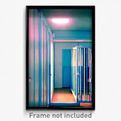 Pixel Art Poster - Light Blue Kennel (8 Bit Psychedelic Trippy Video Game Print)