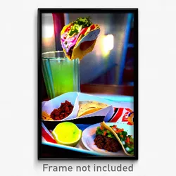 Pixel Art Poster - Notable Taco (8 Bit Psychedelic Trippy Video Game Print)