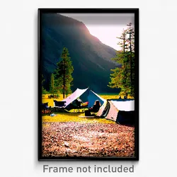 Pixel Art Poster - Hard To Find Campsite (8 Bit Psychedelic Video Game Print)