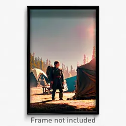 Pixel Art Poster - Glaring Camp (8 Bit Psychedelic Trippy Video Game Print)