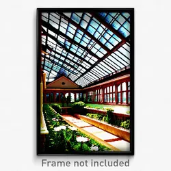 Pixel Art Poster - Beautiful Conservatory (8 Bit Psychedelic Video Game Print)