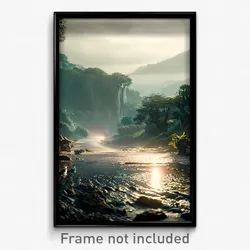 Pixel Art Poster - Damp Valley (8 Bit Psychedelic Trippy Weird Video Game Print)