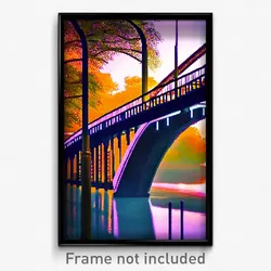 Pixel Art Poster - Lovely Bridge (8 Bit Psychedelic Trippy Video Game Print)