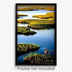 Pixel Art Poster - Memorable Wetland (8 Bit Psychedelic Trippy Video Game Print)