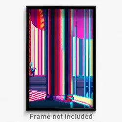 Pixel Art Poster - Unimaginable Column (8 Bit Psychedelic Video Game Print)