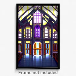 Pixel Art Poster - Anime Like Convent (8 Bit Psychedelic Video Game Print)