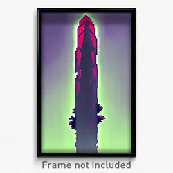 Pixel Art Poster - Monstrous Spike (8 Bit Psychedelic Trippy Video Game Print)