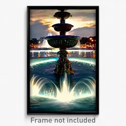 Pixel Art Poster - Colossal Fountain (8 Bit Psychedelic Trippy Video Game Print)