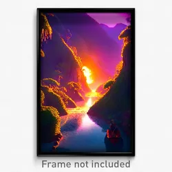 Pixel Art Poster - Exotic Gully (8 Bit Psychedelic Trippy Video Game Print)
