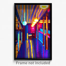 Pixel Art Poster - Liquid Hall (8 Bit Psychedelic Trippy Weird Video Game Print)