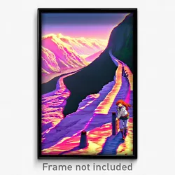 Pixel Art Poster - Anime Like Gorge (8 Bit Psychedelic Trippy Video Game Print)