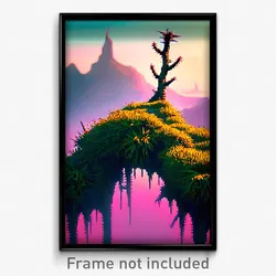 Pixel Art Poster - Thorny Vista (8 Bit Psychedelic Trippy Video Game Print)