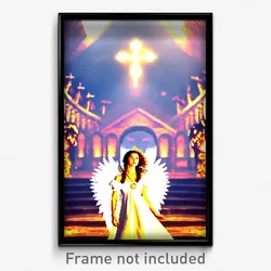 Pixel Art Poster - Angelic Granary (8 Bit Psychedelic Trippy Video Game Print)