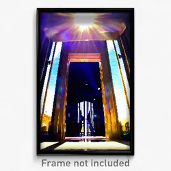 Pixel Art Poster - Sunny Entrance (8 Bit Psychedelic Trippy Video Game Print)