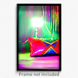 Pixel Art Poster - Flashy Pillow (8 Bit Psychedelic Trippy Video Game Print)