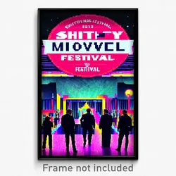 Pixel Art Poster - Shifty Movie Festival (8 Bit Psychedelic Video Game Print)