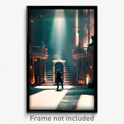 Pixel Art Poster - Secret Hideout (8 Bit Psychedelic Trippy Video Game Print)