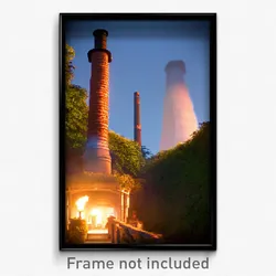 Pixel Art Poster - Tall Chimney (8 Bit Psychedelic Trippy Video Game Print)