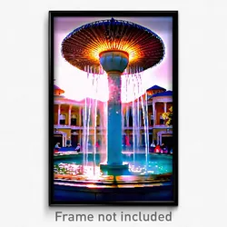 Pixel Art Poster - Complex Fountain (8 Bit Psychedelic Trippy Video Game Print)
