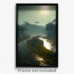 Pixel Art Poster - Murky Commons (8 Bit Psychedelic Trippy Video Game Print)
