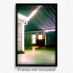 Pixel Art Poster - Bright Outbuilding (8 Bit Psychedelic Video Game Print)