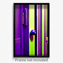 Pixel Art Poster - Purple Door Knob (8 Bit Psychedelic Trippy Video Game Print)