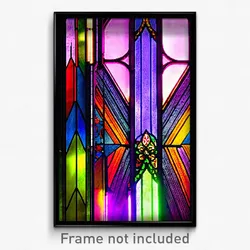 Pixel Art Poster - Energetic Stained Glass (8 Bit Psychedelic Video Game Print)