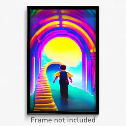 Pixel Art Poster - Colorful Hollow (8 Bit Psychedelic Trippy Video Game Print)