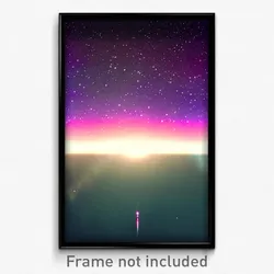 Pixel Art Poster - Brisk Outer Space (8 Bit Psychedelic Trippy Video Game Print)