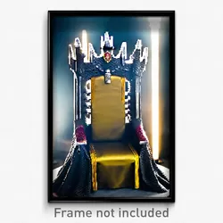 Pixel Art Poster - Unrealistic Throne (8 Bit Psychedelic Video Game Print)