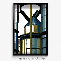 Pixel Art Poster - Complicated Silo (8 Bit Psychedelic Trippy Video Game Print)