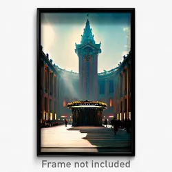 Pixel Art Poster - Gargantuan Sanctum (8 Bit Psychedelic Video Game Print)