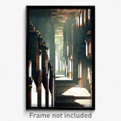 Pixel Art Poster - Sharp Catacombs (8 Bit Psychedelic Trippy Video Game Print)