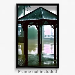 Pixel Art Poster - Damp Gazebo (8 Bit Psychedelic Trippy Weird Video Game Print)