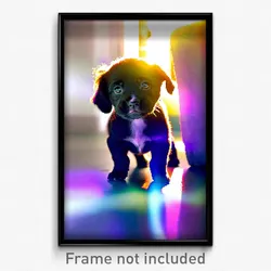 Pixel Art Poster - Unique Puppy (8 Bit Psychedelic Trippy Video Game Print)