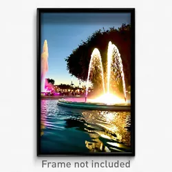 Pixel Art Poster - Pleasant Fountain (8 Bit Psychedelic Trippy Video Game Print)