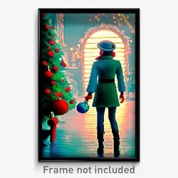 Pixel Art Poster - Dreary Christmas (8 Bit Psychedelic Trippy Video Game Print)